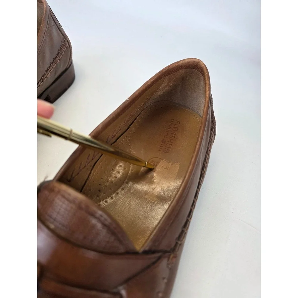 Florsheim Men's Dress Shoes‎ Size 10.5 Brown Tan Leather Tassel Slip On Loafers